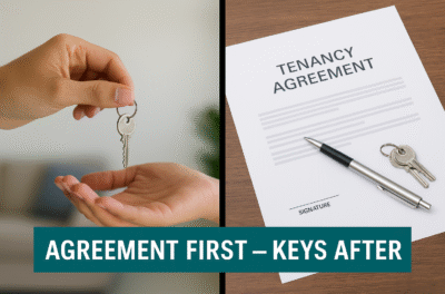 Landlord signing tenancy agreement before giving keys under Renters Rights Act requirement
